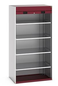 40201011.** Bott cubio cupboard with lockable roller shutter door - 1050mm wide x 650mm deep x 2000mm high.   Ideal for areas with limited space for door opening, this cupboard is supplied with 4 x 100kg capacity shelves. ...
